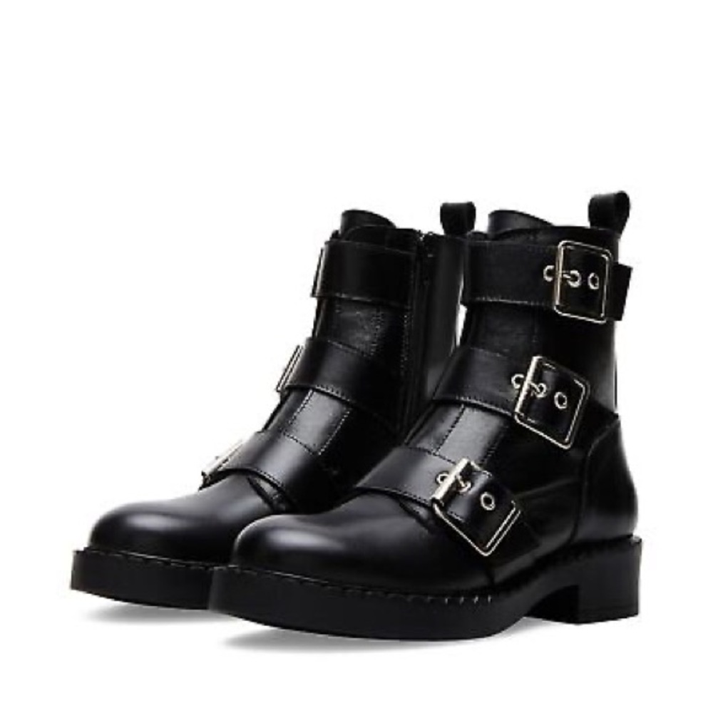 Steve Madden LEATHER BUCKLED BOOTSSize 8.5